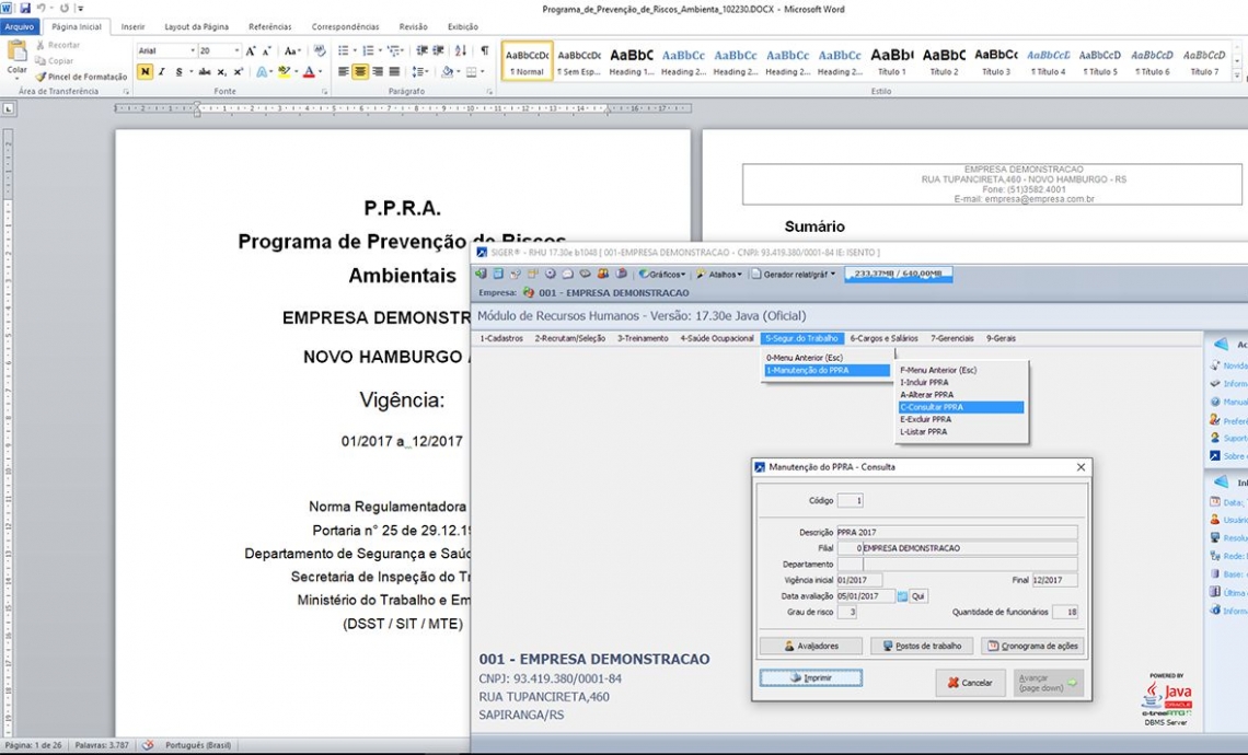 Geração e Impressão do PPRA