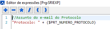 Editor E-mail do Protocolo