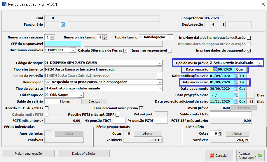 Rotina Automatizada de Rescisão 