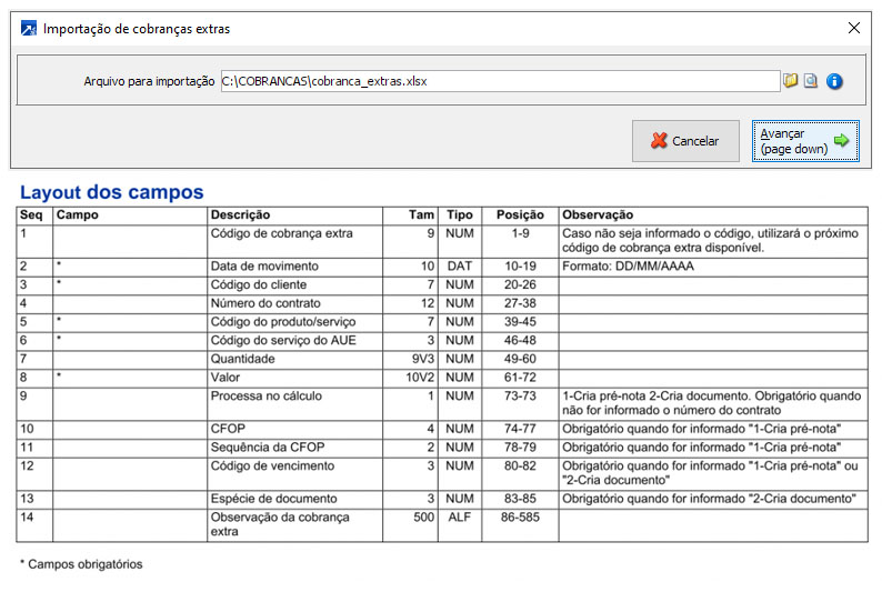 Importação de Arquivos no Gestão de Contratos