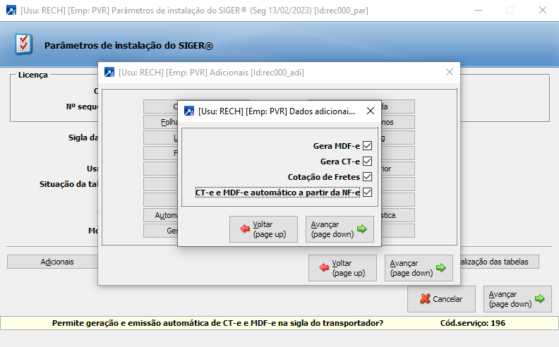 Configuração para emissão do CT-e