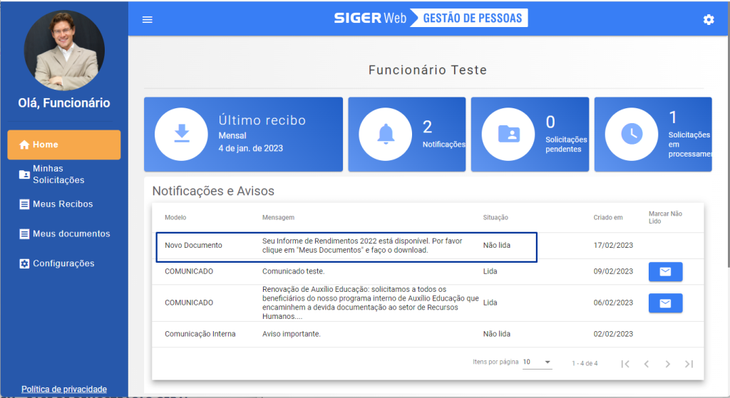 Geração Informe de Rendimentos