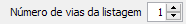 10. Número de vias da listagem