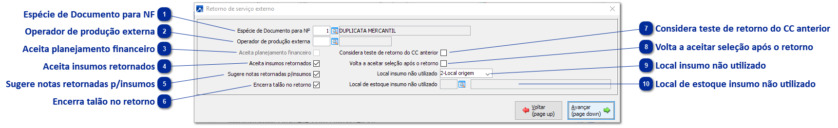 Configurações da Empresa - Retorno