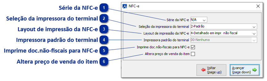 Configurações Específicas - NFC-e