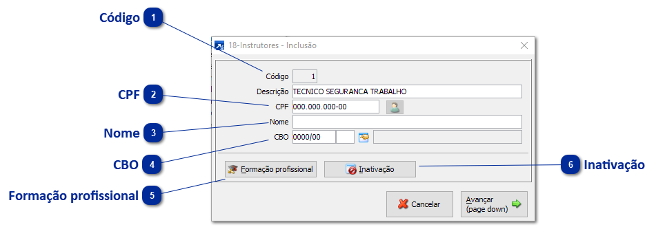 Instrutores