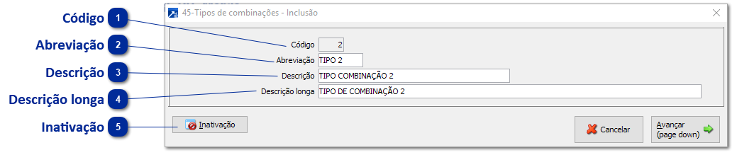 Tipos de Combinações