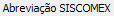 2. Abreviação SISCOMEX