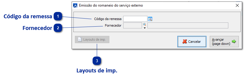 Envio de Romaneio