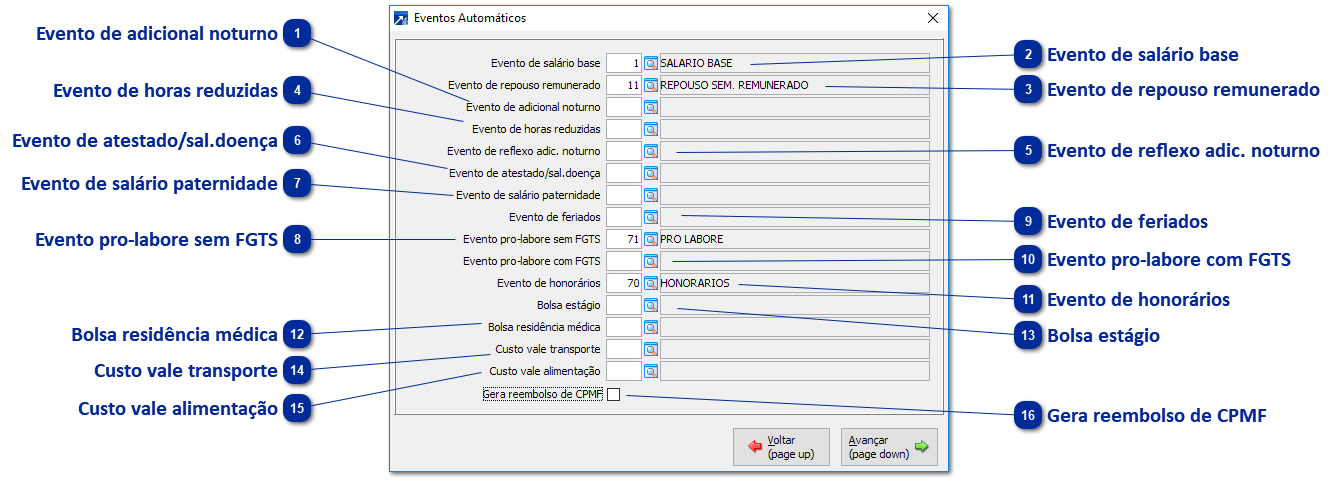 Eventos automáticos