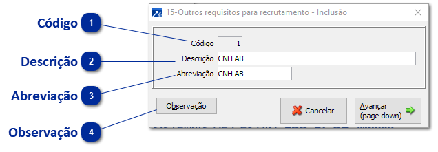 Requisitos de Recrutamento