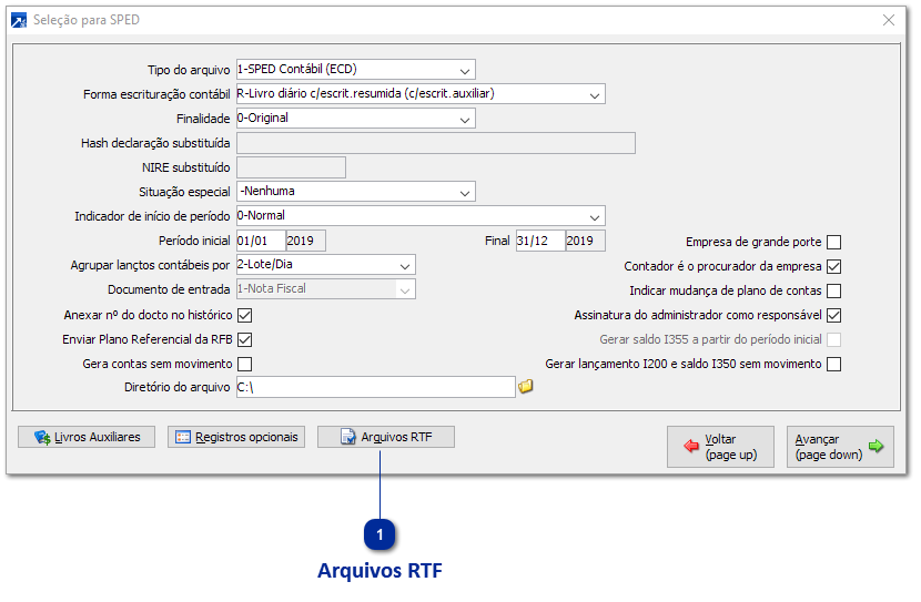 Geração do arquivo ECD