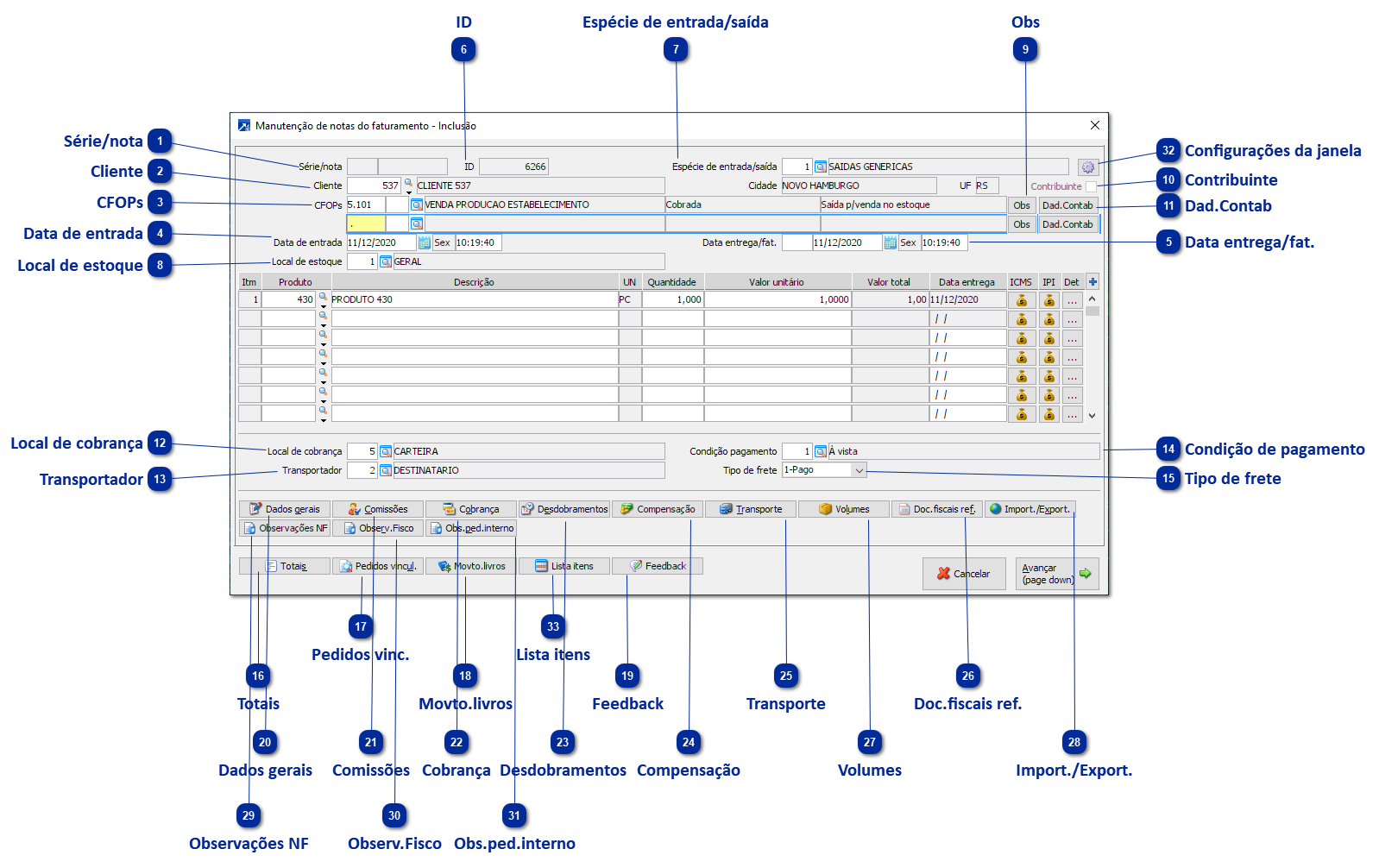 Manutenção de Notas