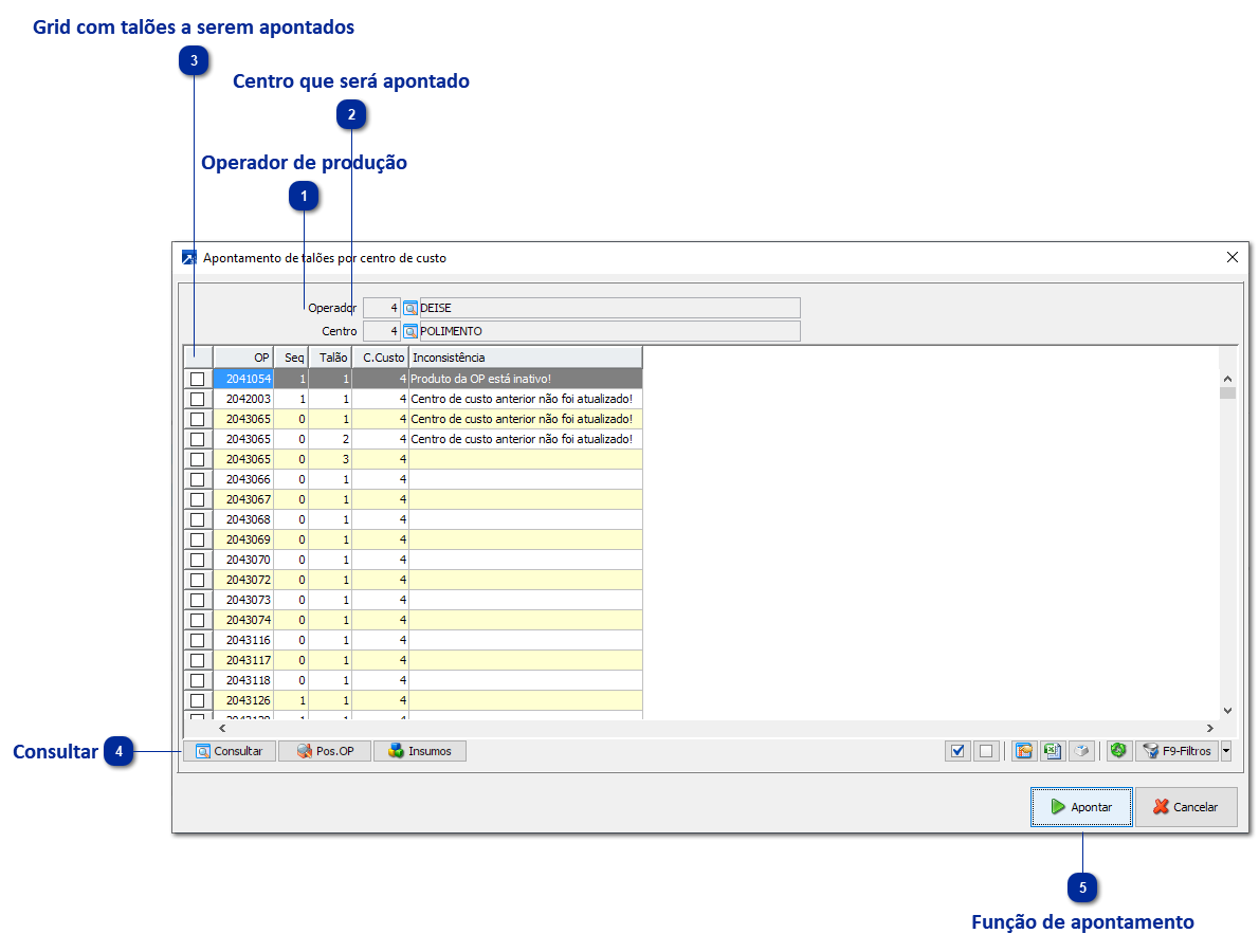 10-Apontamento de talões por CC