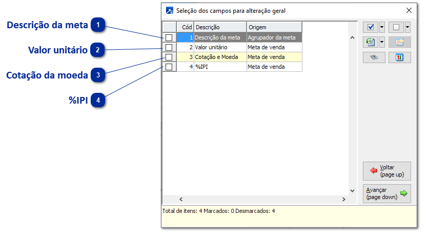 Alteração Geral de Campos