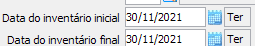 3. Data do inventário inicial e final
