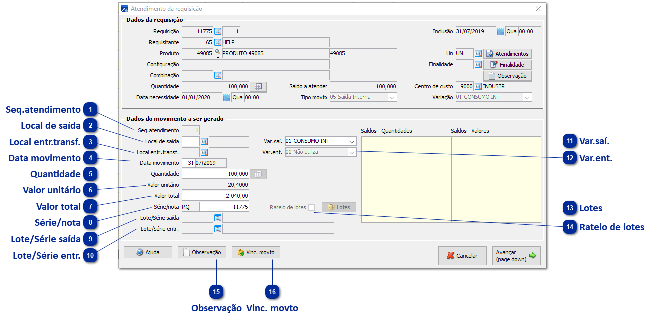 Atendimento das Requisições