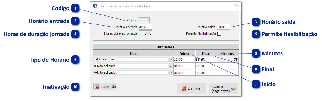 Cadastro de Jornada para Uso em Turno do Telemarketing