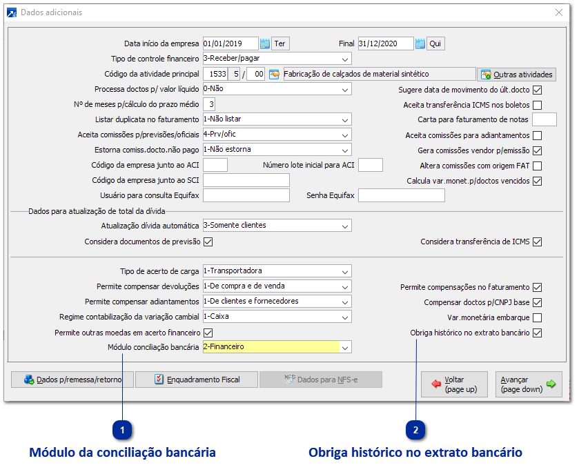Configuração na Empresa