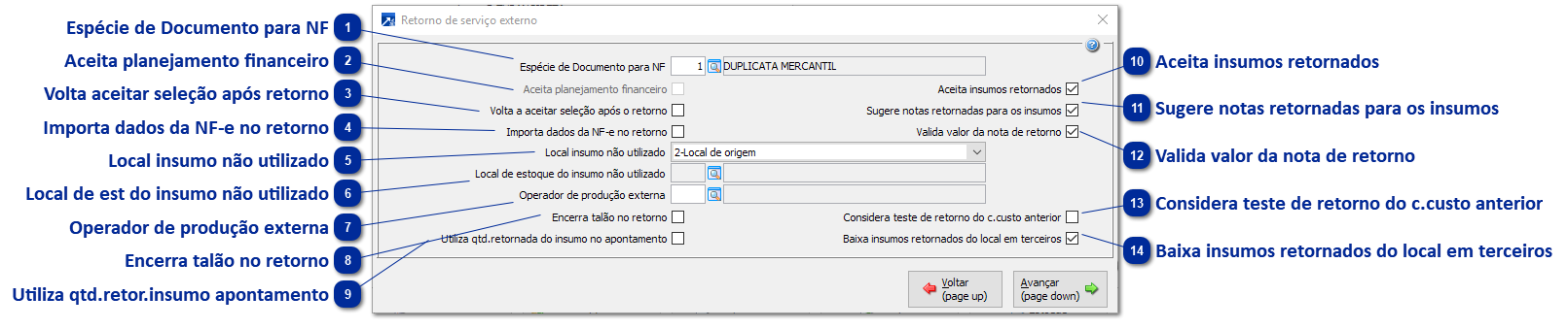 Configurações da Empresa - Retorno