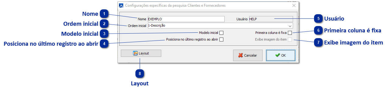 Configurações da Pesquisa