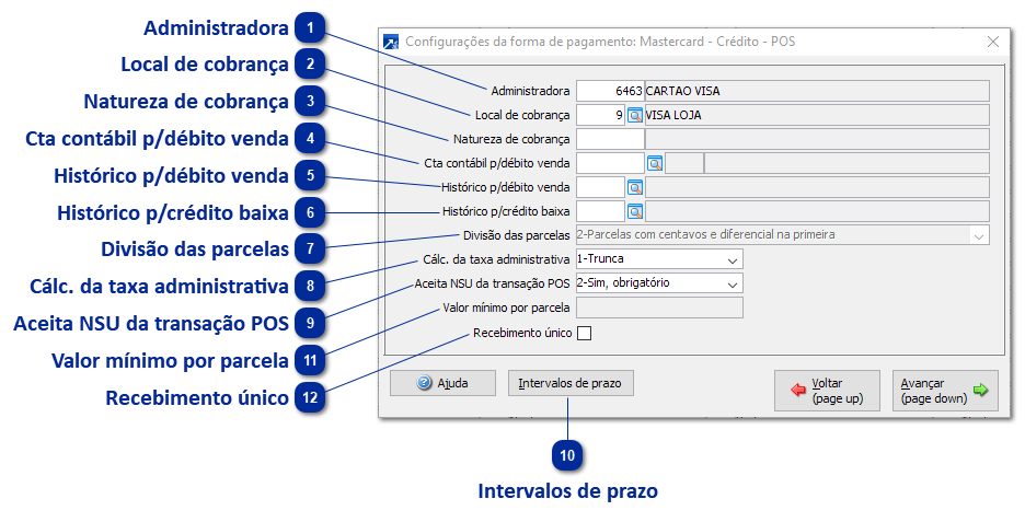 Configurações de Pagamento