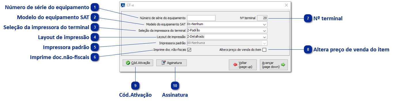 Configurações Específicas - CF-e