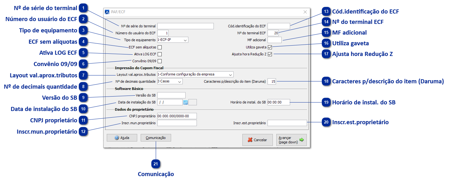 Configurações Específicas - PAF/ECF