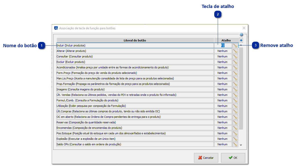 Configurador de atalhos para os botões