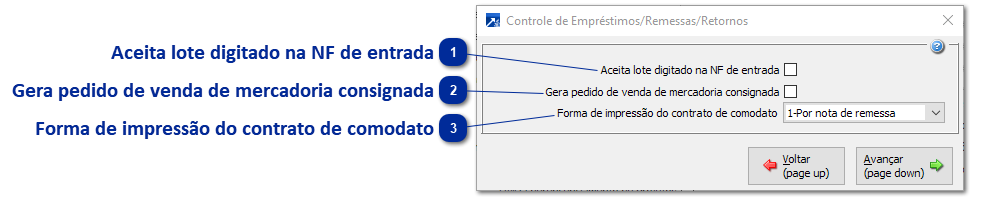 Controle de Empréstimos/Remessas/Retornos