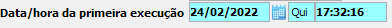 3. Data/Hora da primeira execução