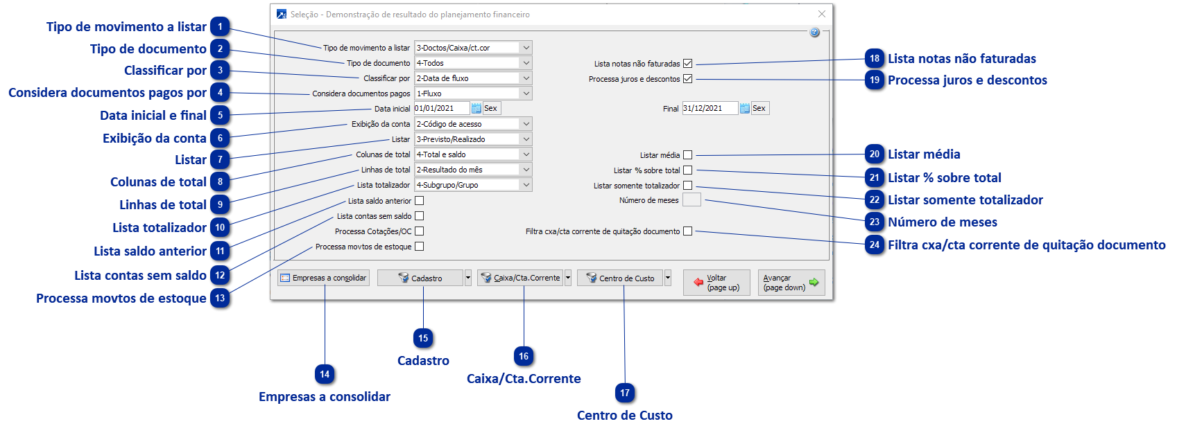 Demonstrativo do Planejamento Financeiro