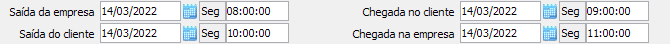3. Dias e horários de saída e chegada