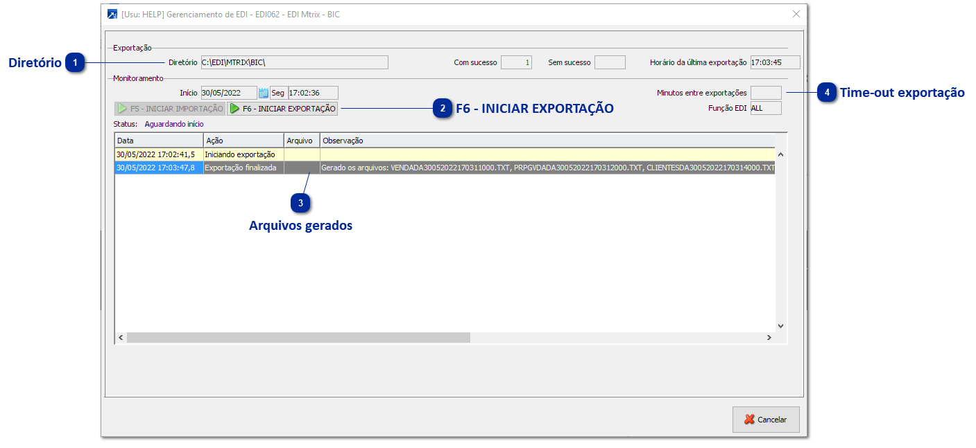 Geração dos arquivos