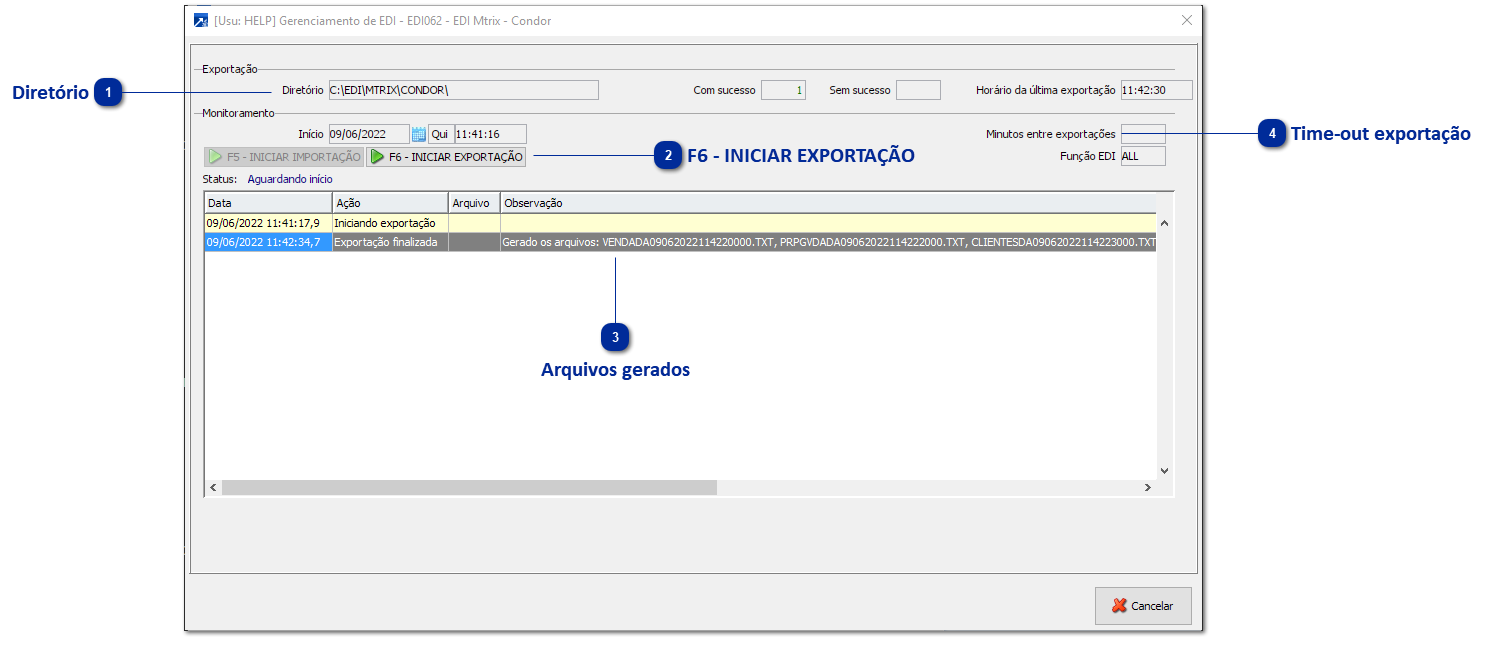 Geração dos arquivos
