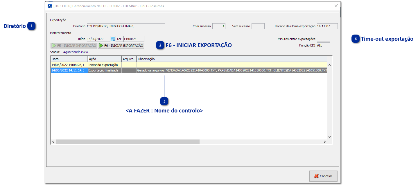 Geração dos arquivos