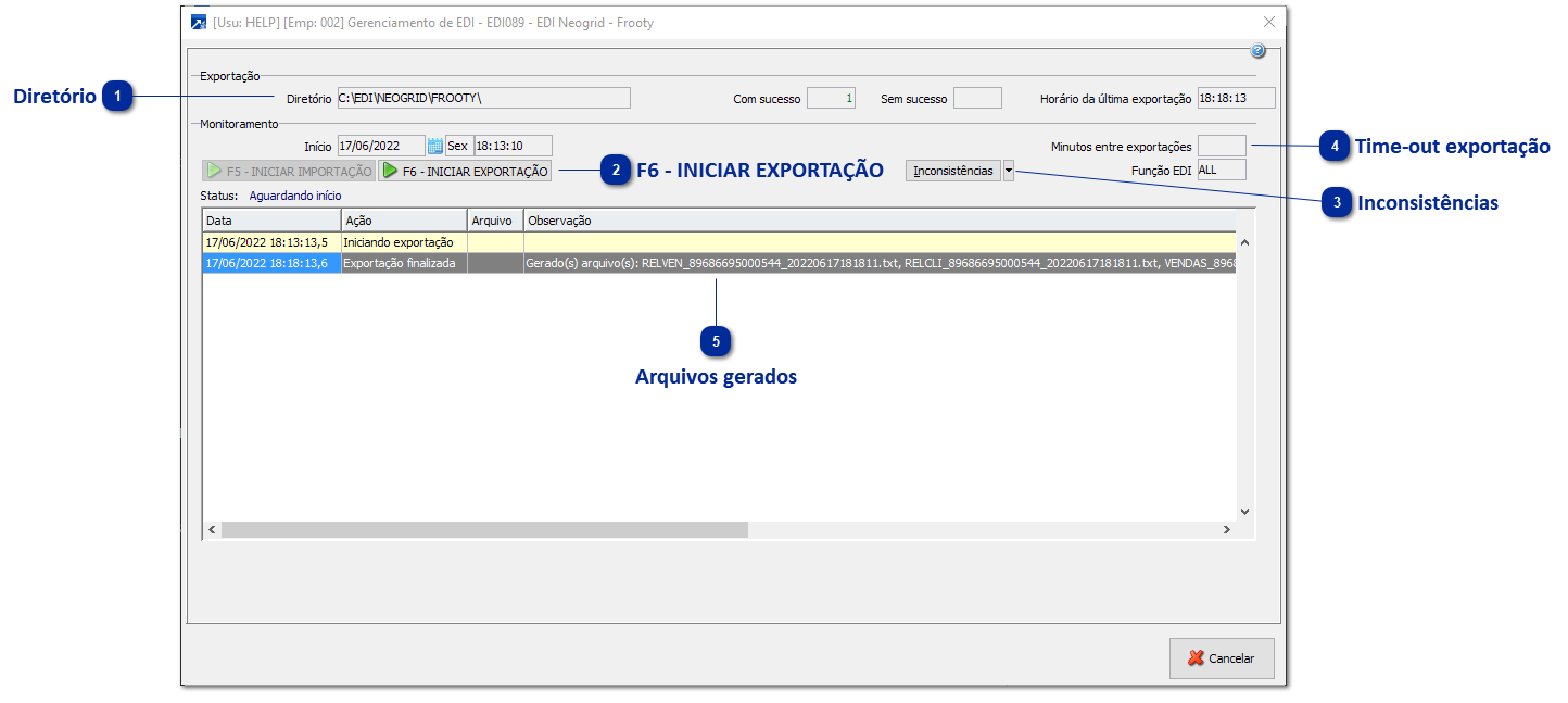 Geração dos arquivos