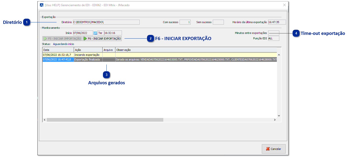 Geração dos arquivos