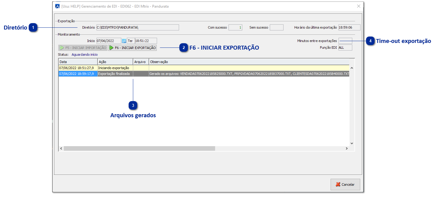 Geração dos arquivos