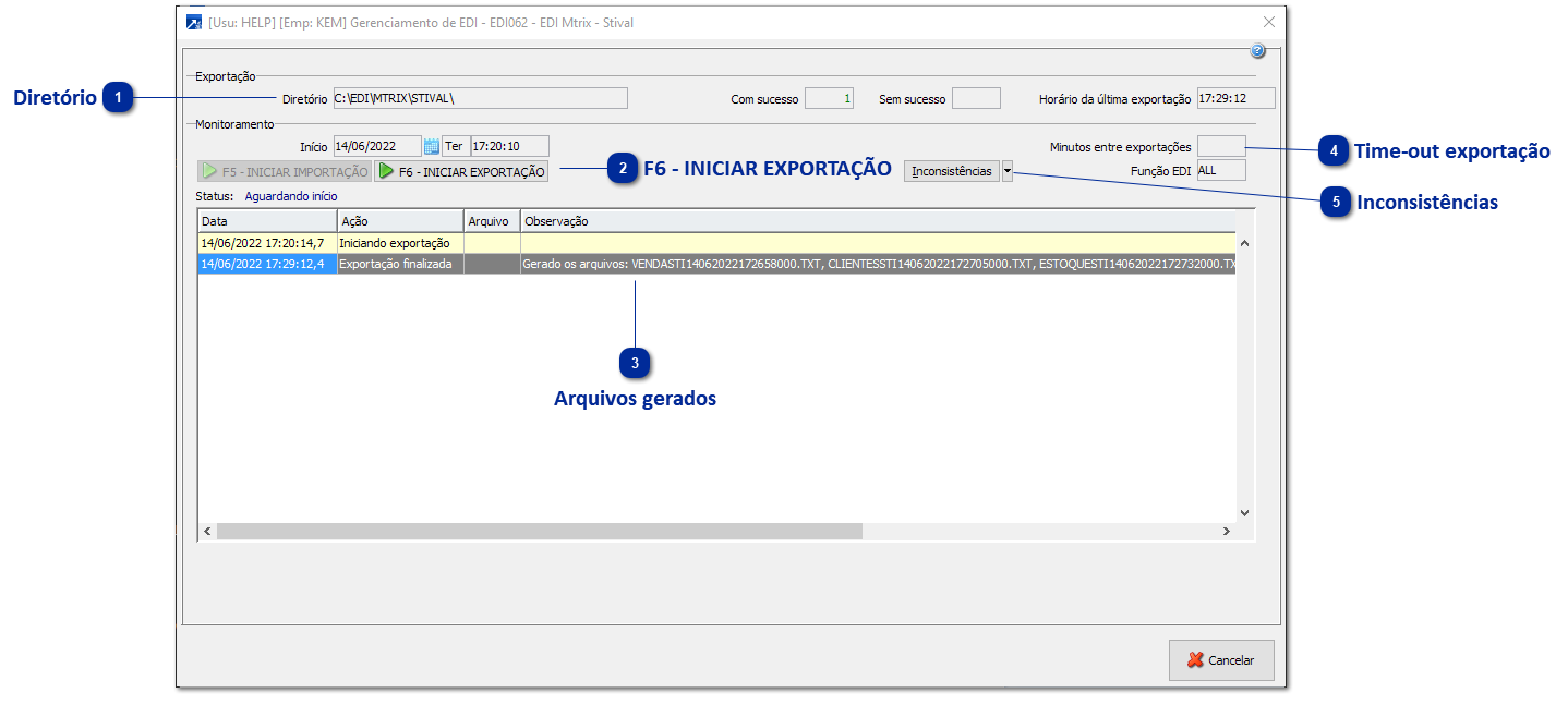 Geração dos arquivos