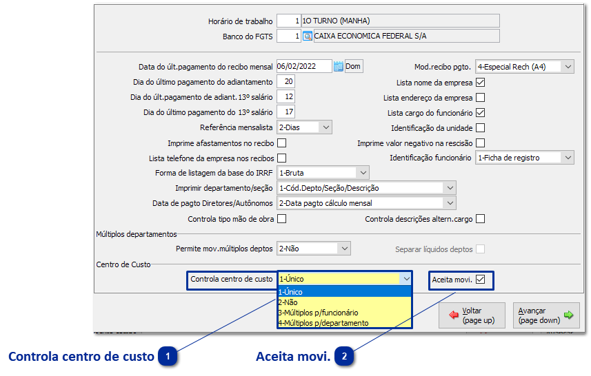 Empresa por Centro de Custo