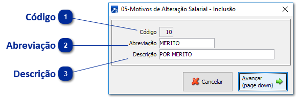 Motivos de alterações salariais