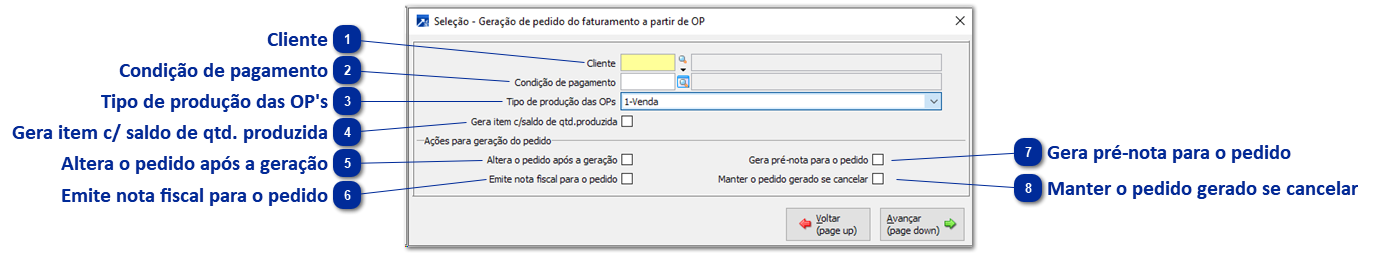Gera Pedido a partir de OP