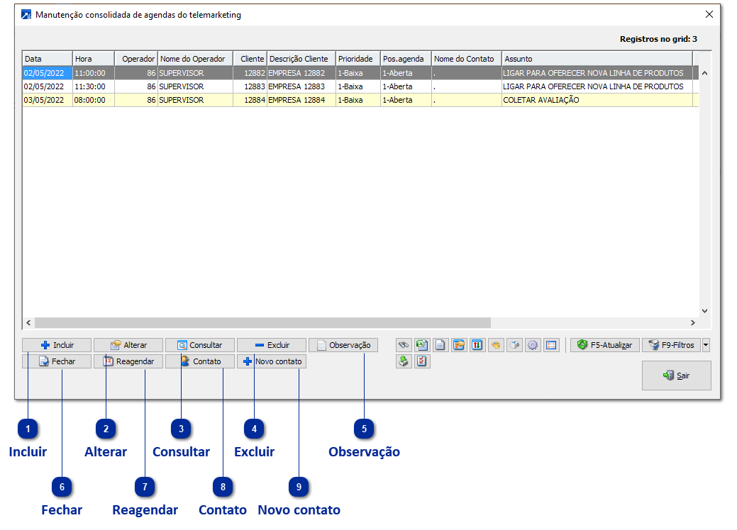 Gerenciamento de Agendas