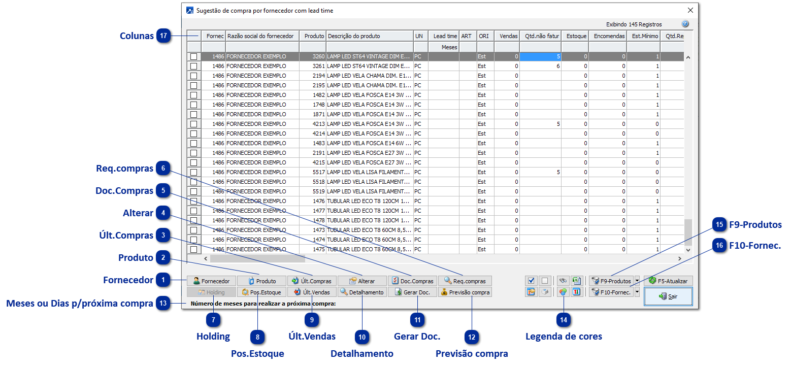 Grid de Sugestão de Compra