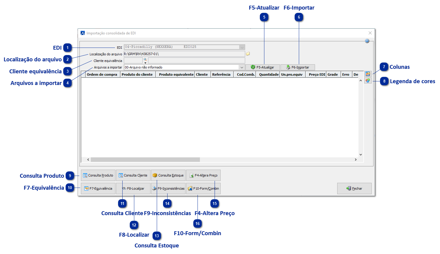 Importação consolidada de EDI