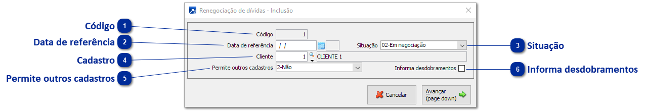Inclusão da Renegociação de Dívidas