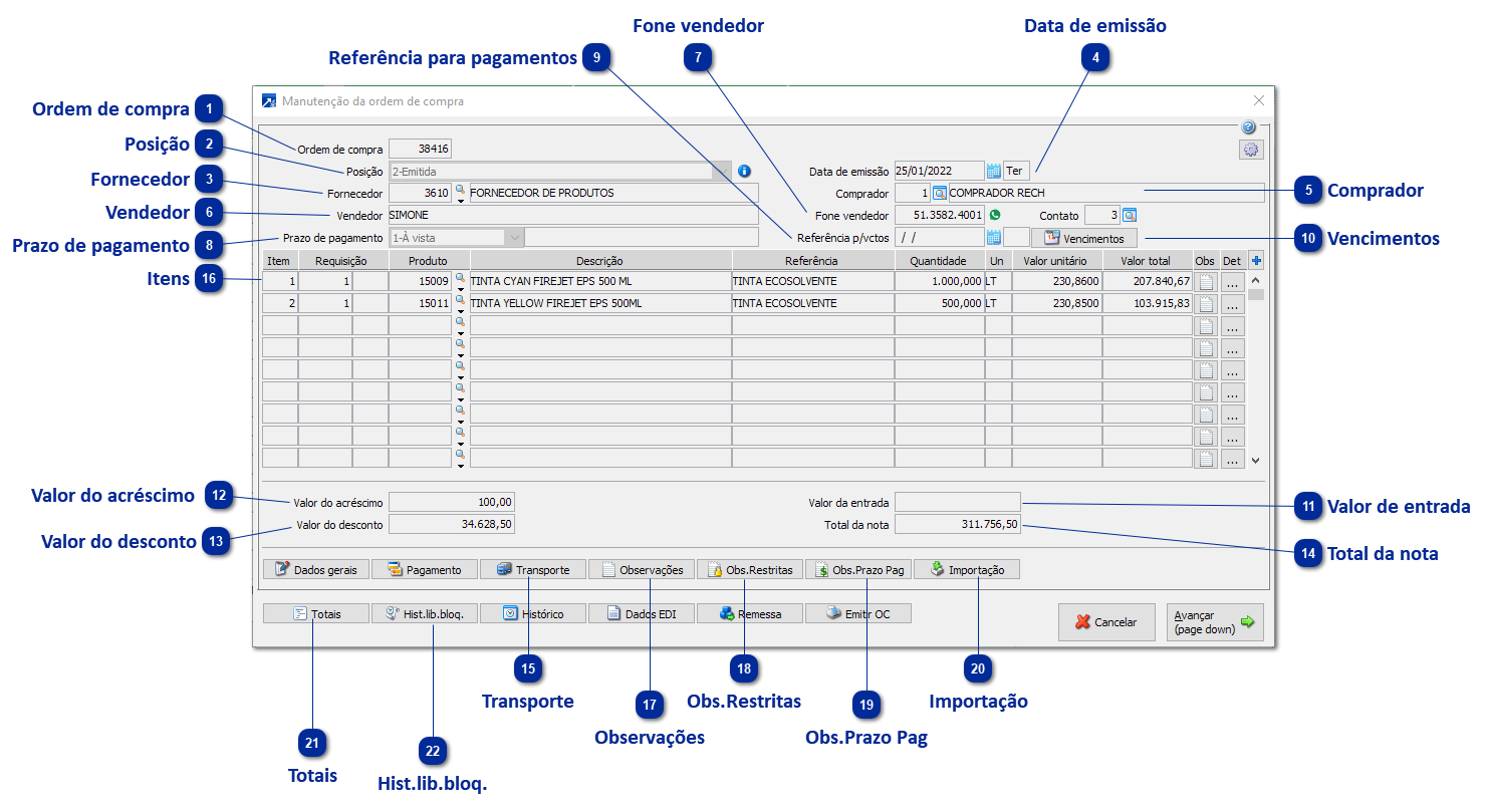 Manutenção da Ordem de Compra