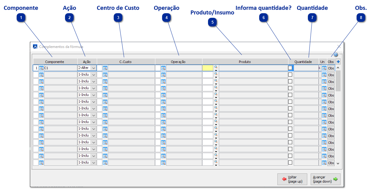 Manutenção Complementos da Fórmula