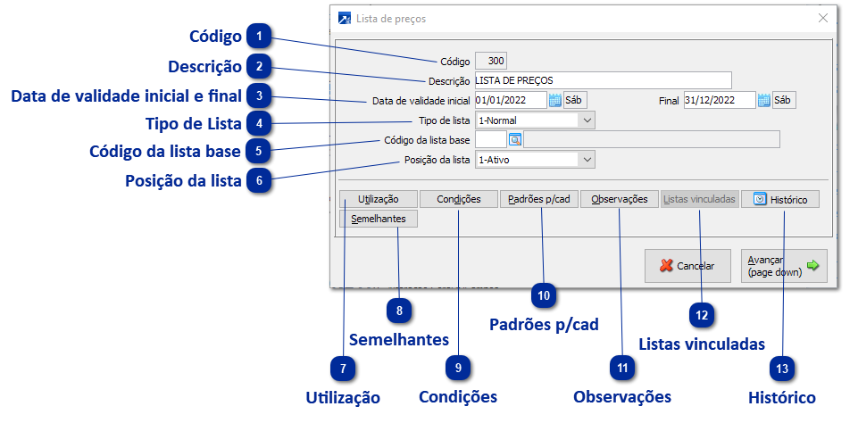 Manutenção da Lista Mestre